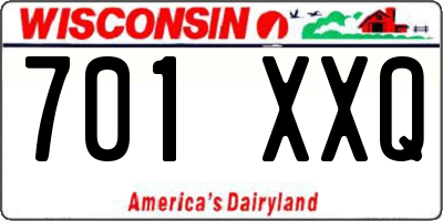 WI license plate 701XXQ