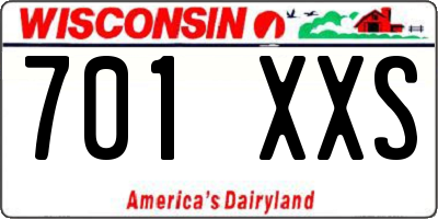 WI license plate 701XXS