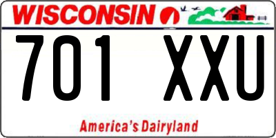 WI license plate 701XXU