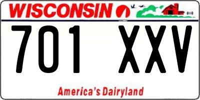 WI license plate 701XXV