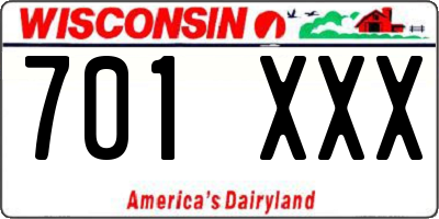WI license plate 701XXX