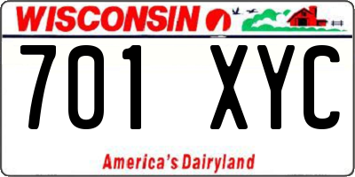 WI license plate 701XYC