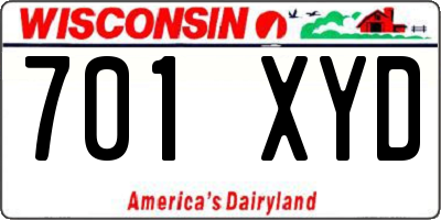 WI license plate 701XYD