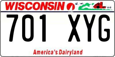 WI license plate 701XYG