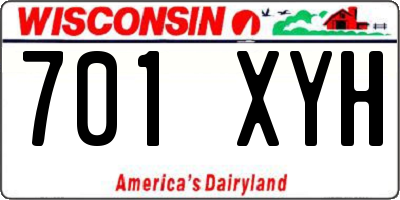 WI license plate 701XYH