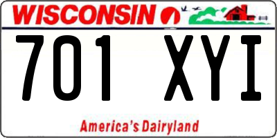 WI license plate 701XYI