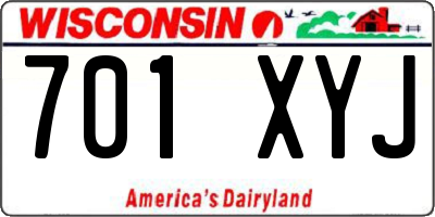 WI license plate 701XYJ