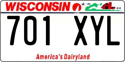 WI license plate 701XYL
