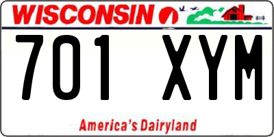 WI license plate 701XYM