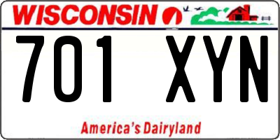 WI license plate 701XYN