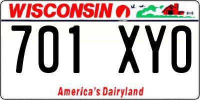 WI license plate 701XYO