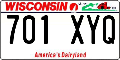 WI license plate 701XYQ