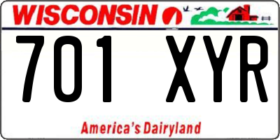 WI license plate 701XYR