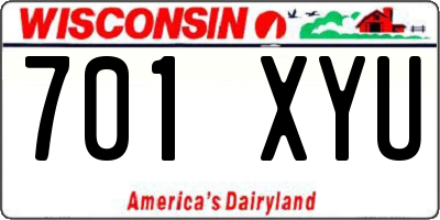 WI license plate 701XYU