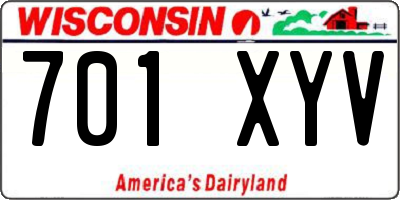 WI license plate 701XYV