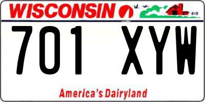 WI license plate 701XYW