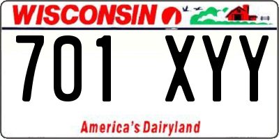 WI license plate 701XYY