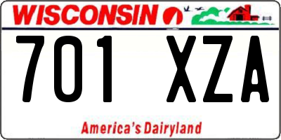 WI license plate 701XZA