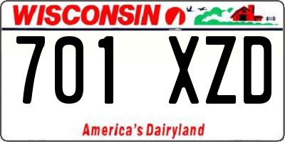 WI license plate 701XZD