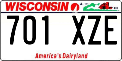 WI license plate 701XZE