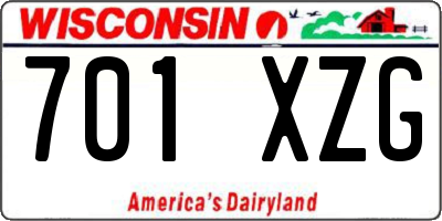 WI license plate 701XZG