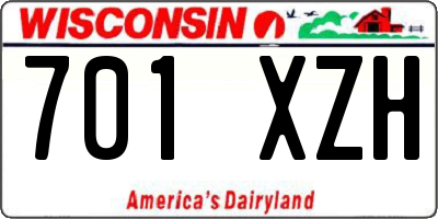 WI license plate 701XZH