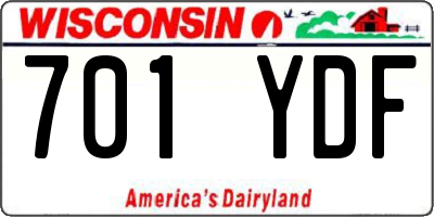 WI license plate 701YDF