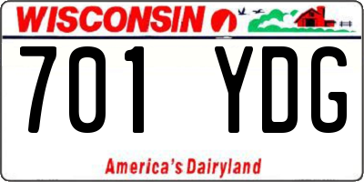 WI license plate 701YDG
