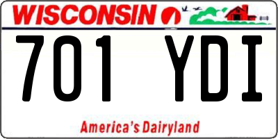 WI license plate 701YDI
