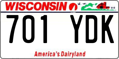 WI license plate 701YDK