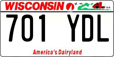 WI license plate 701YDL