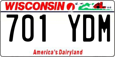 WI license plate 701YDM