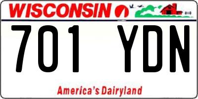 WI license plate 701YDN