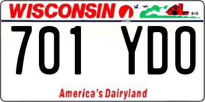 WI license plate 701YDO