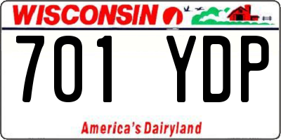 WI license plate 701YDP