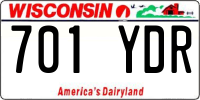 WI license plate 701YDR