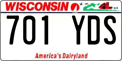 WI license plate 701YDS