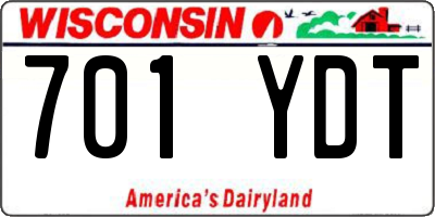 WI license plate 701YDT