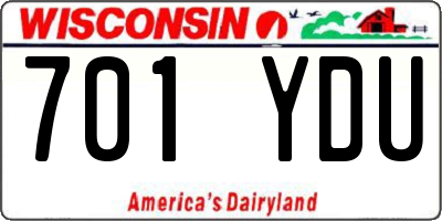 WI license plate 701YDU