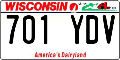 WI license plate 701YDV