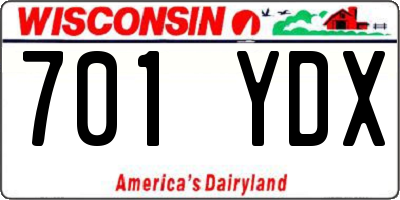 WI license plate 701YDX