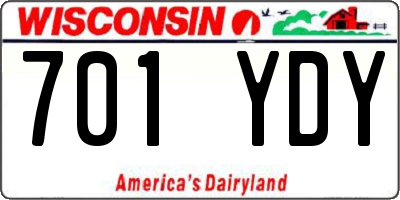 WI license plate 701YDY