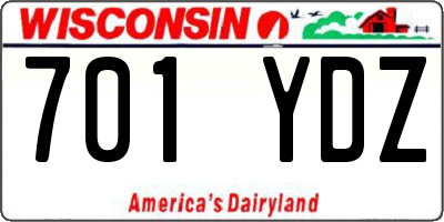 WI license plate 701YDZ