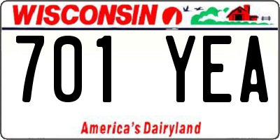 WI license plate 701YEA