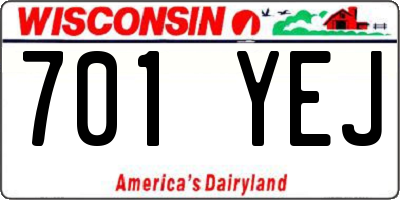 WI license plate 701YEJ