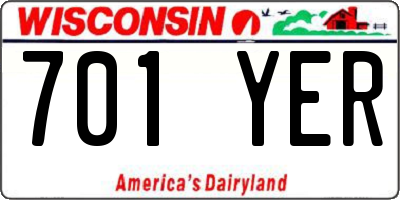 WI license plate 701YER