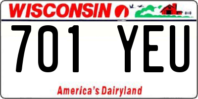 WI license plate 701YEU