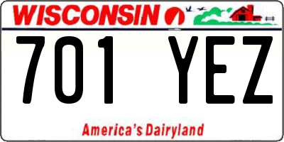 WI license plate 701YEZ