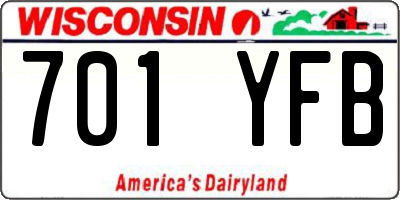WI license plate 701YFB