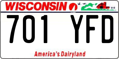 WI license plate 701YFD